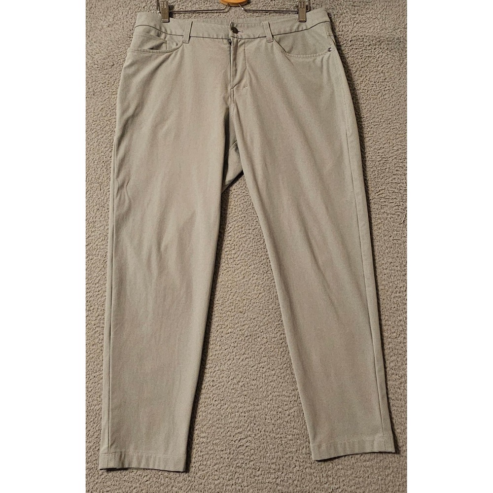 Lululemon ABC Pant Slim Warpstreme Gray Mens 34 LM5AQRS 5 Pocket Trousers